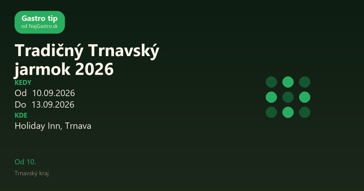 Traditional Trnava Fair 2026